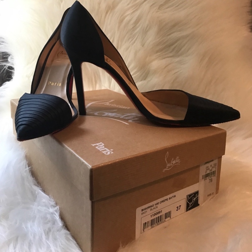 Christian Louboutin Crepe satin black heels